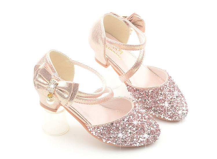 Girls Sequin Heel Shoes