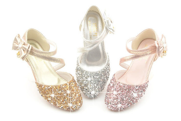 Girls Sequin Heel Shoes