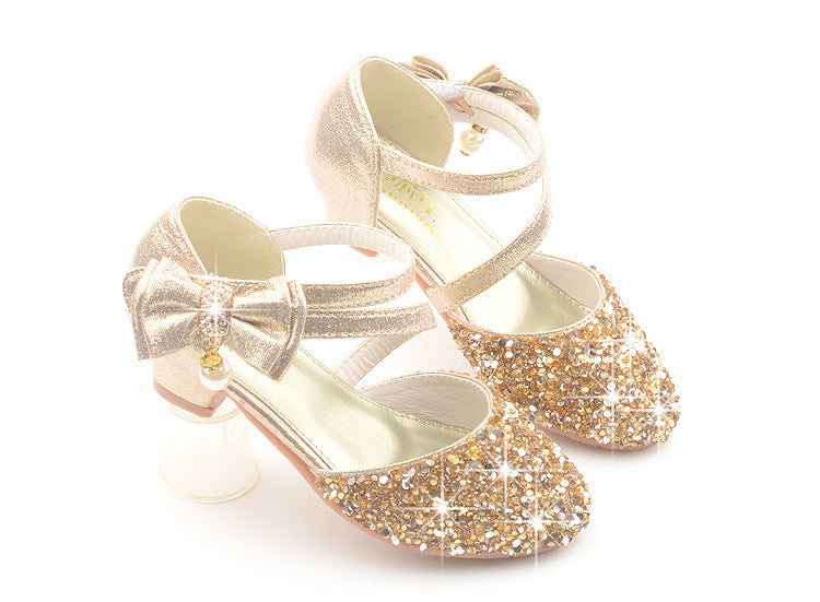 Girls Sequin Heel Shoes