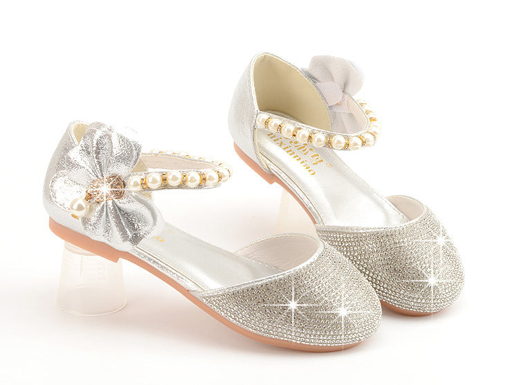 Girls Sequin Pearl Shoes