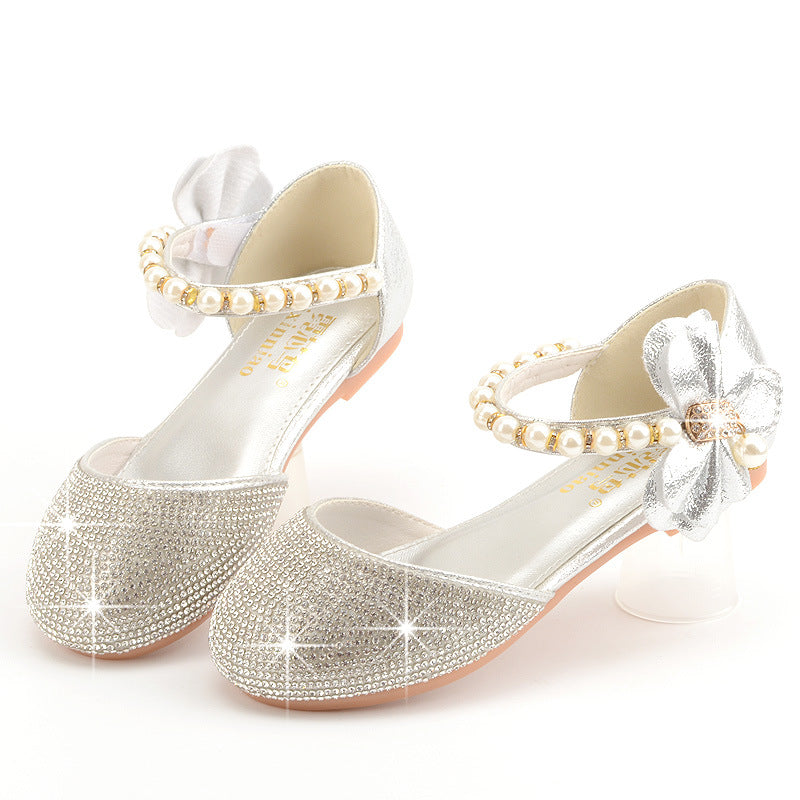 Girls Sequin Pearl Shoes