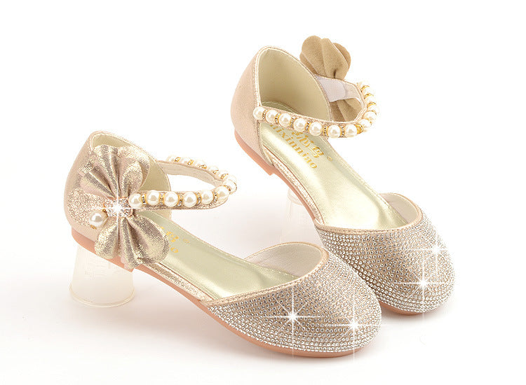 Girls Sequin Pearl Shoes