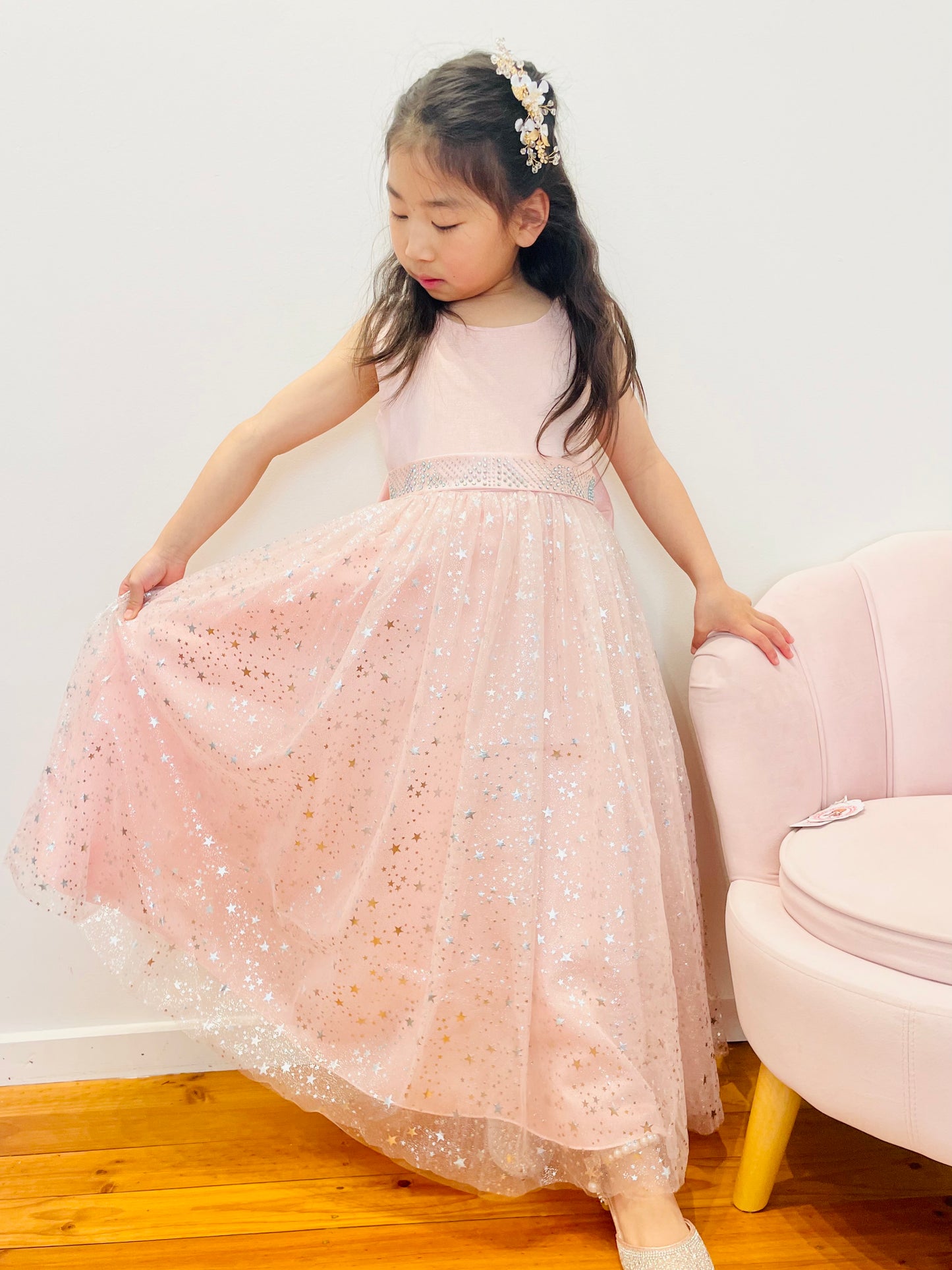 Long Tulle Flower Girl Dress