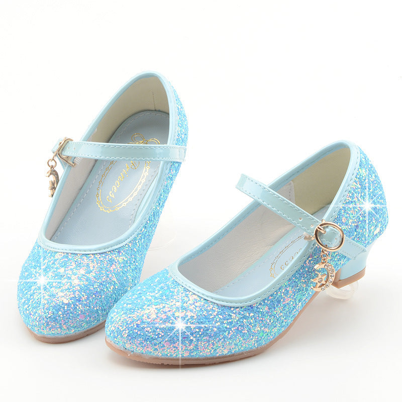 Girls Sequins Heel Shoes