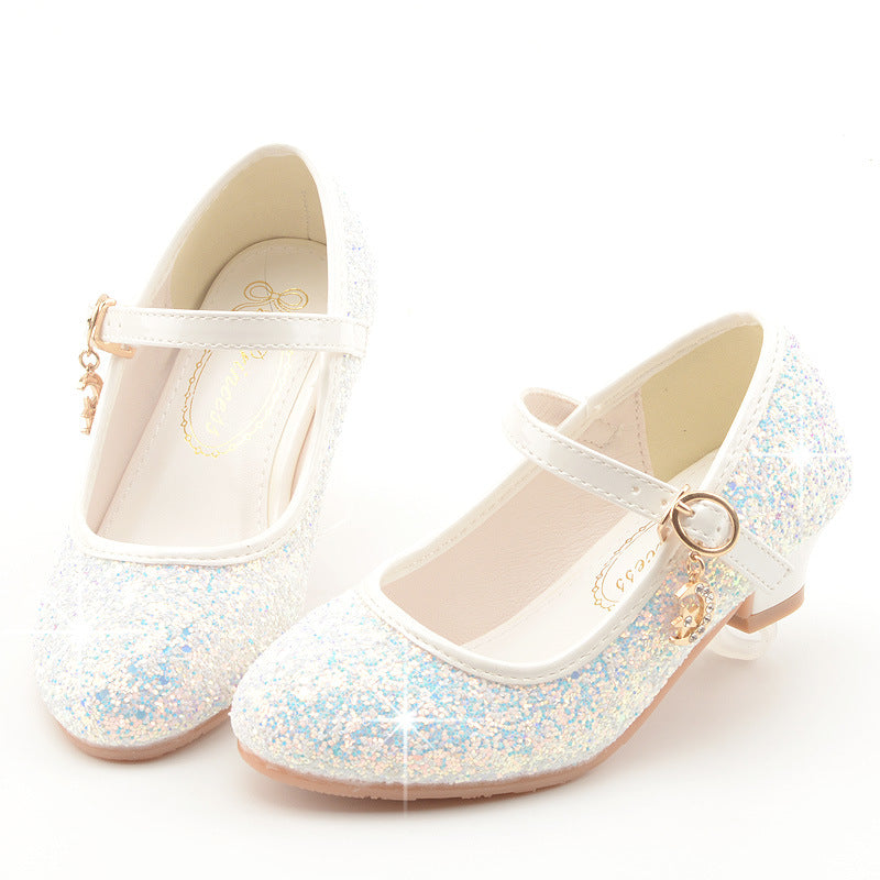 Girls Sequins Heel Shoes