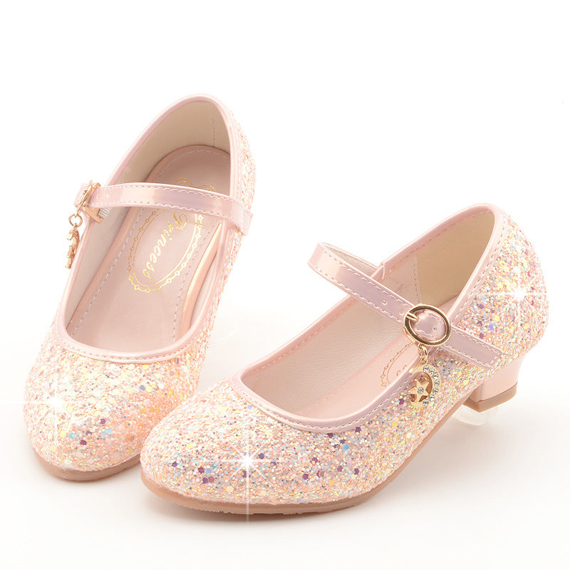 Girls Sequins Heel Shoes