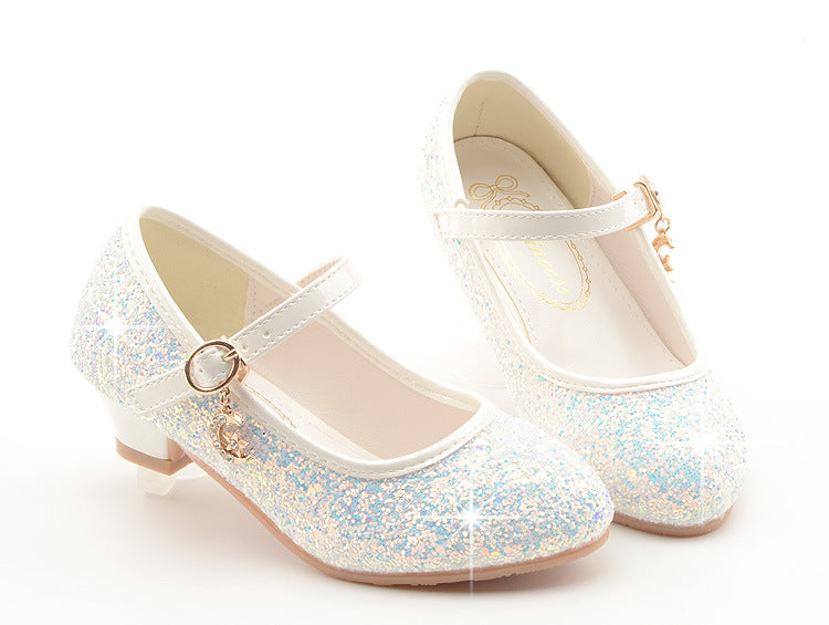 Girls Sequins Heel Shoes