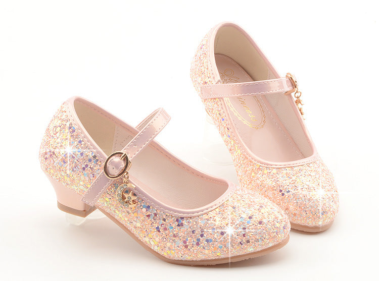 Girls Sequins Heel Shoes