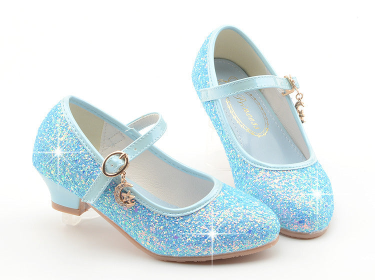 Girls Sequins Heel Shoes