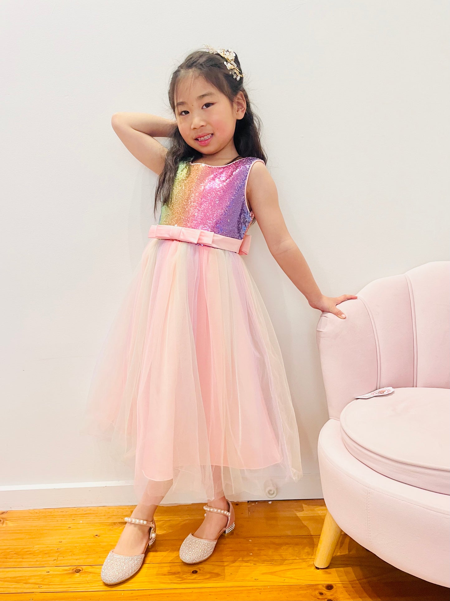 Sequins Tulle Flower Girl Dress