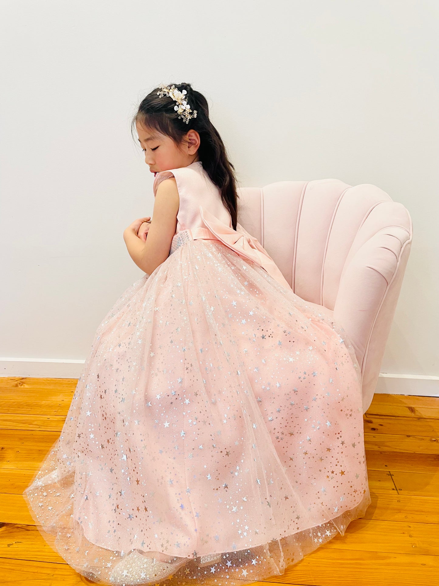 Long Tulle Flower Girl Dress