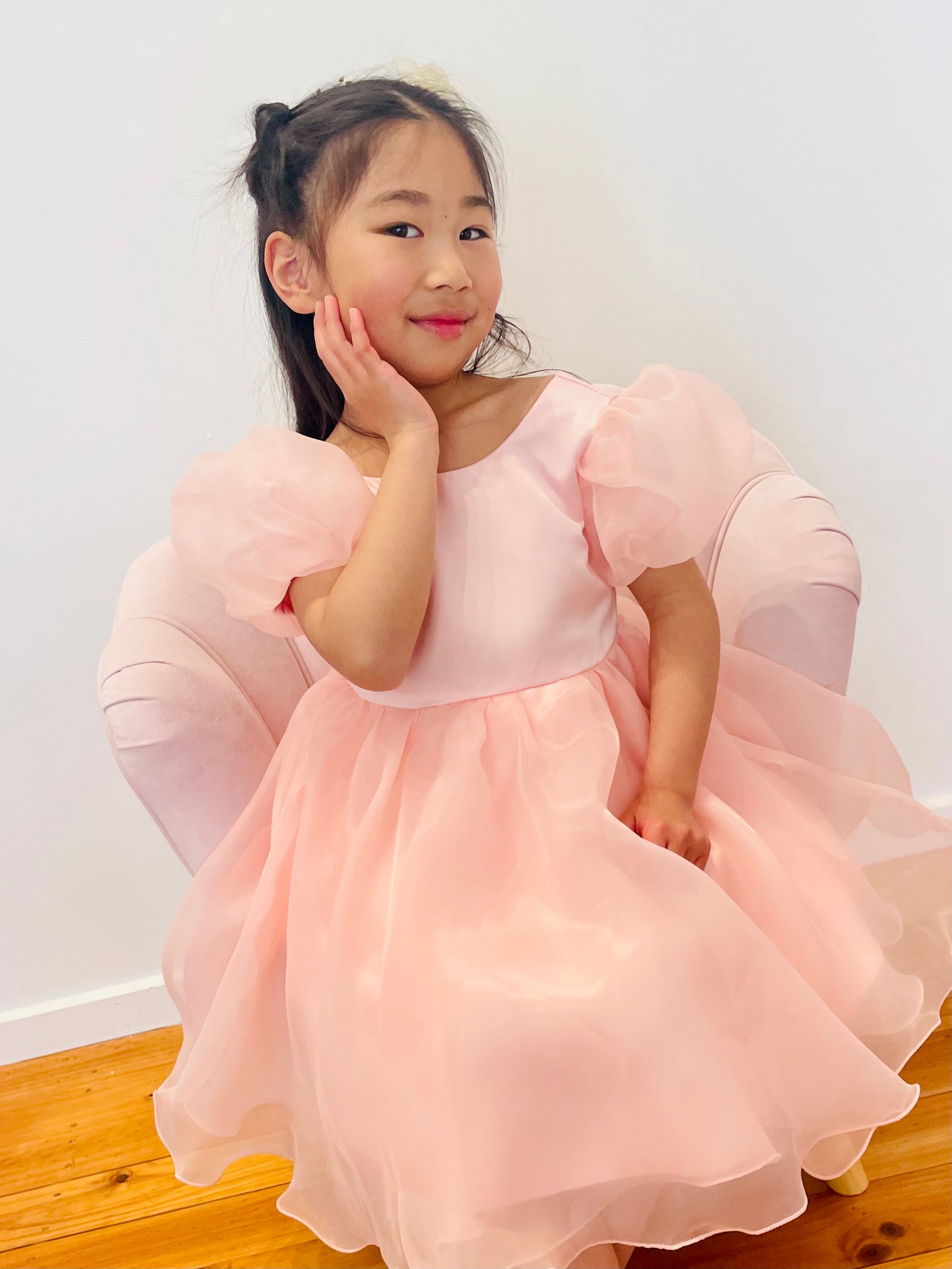 Puff Sleeve Flower Girl Dress