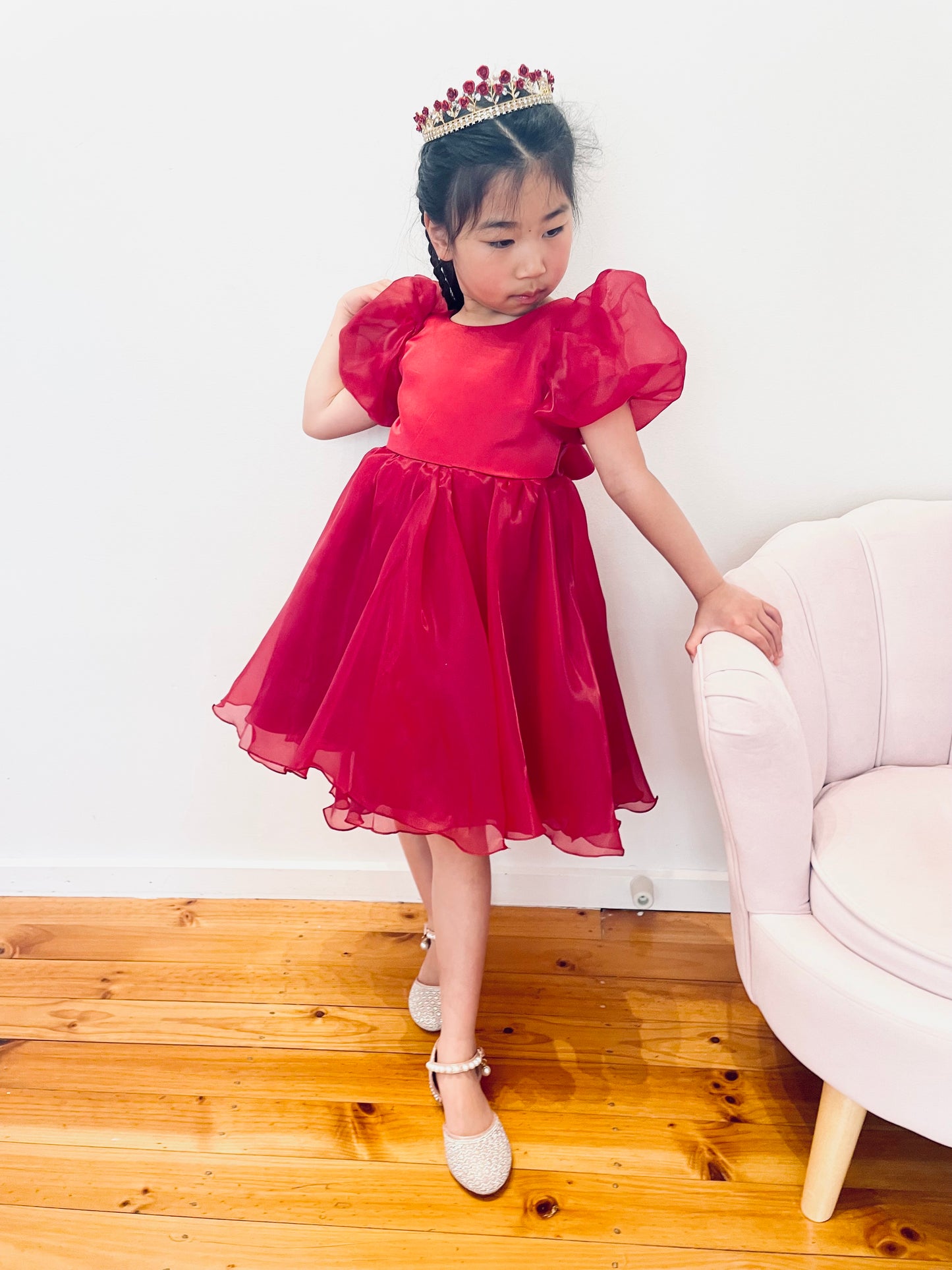 Puff Sleeve Flower Girl Dress