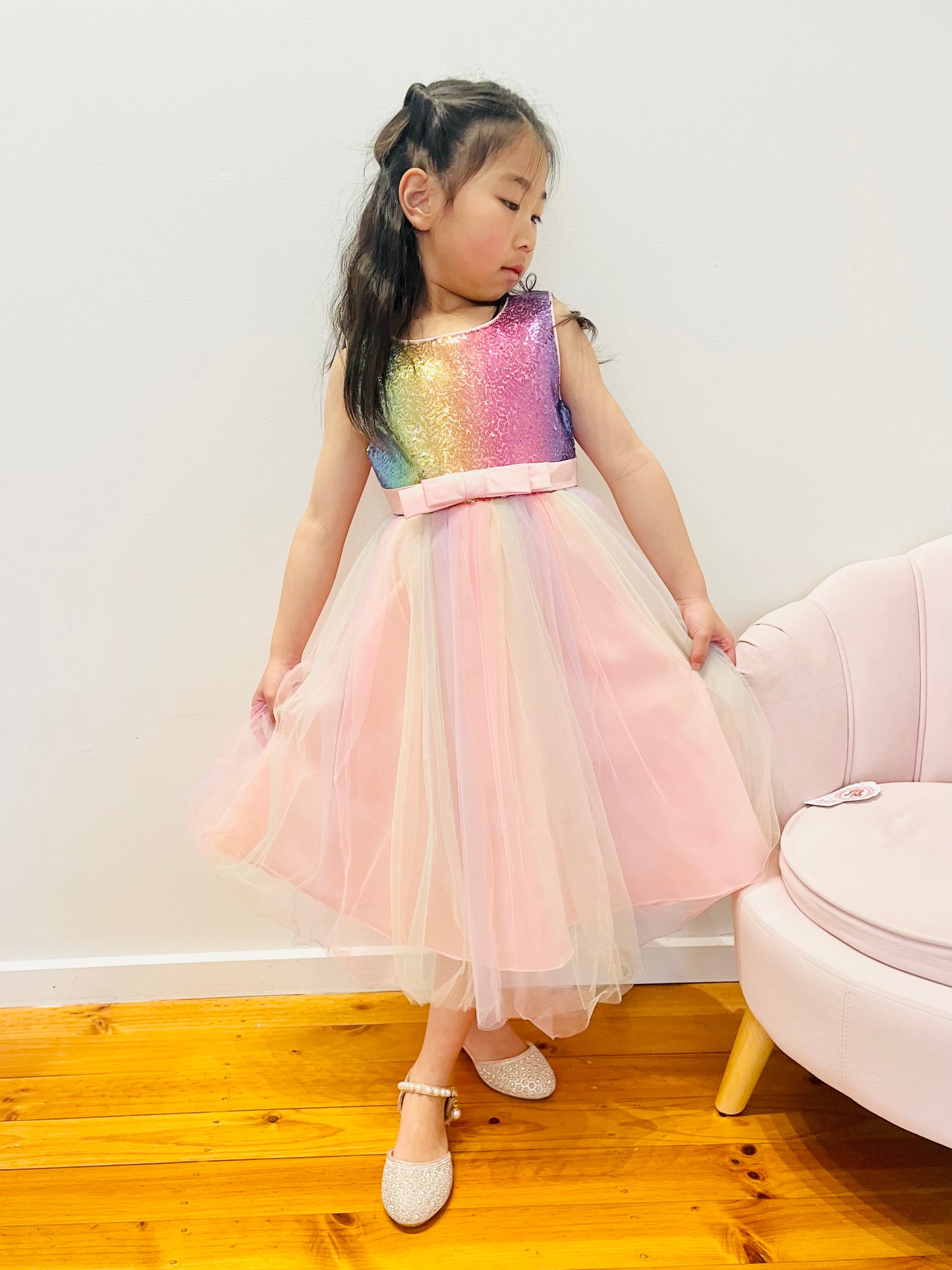 Sequins Tulle Flower Girl Dress