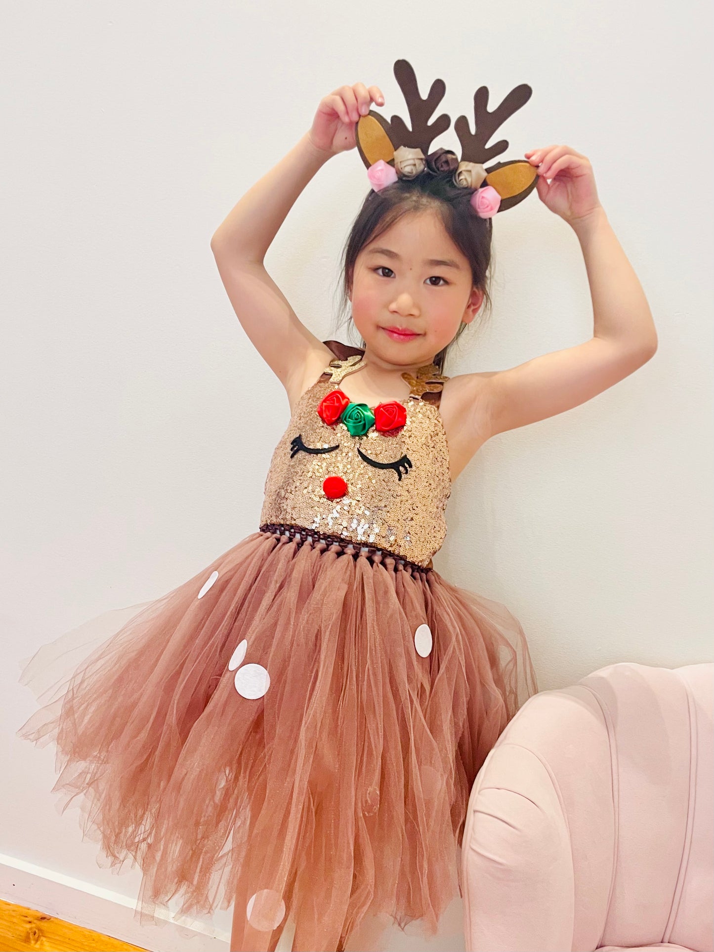 Christmas Sequins Reindeer Tutu Costume