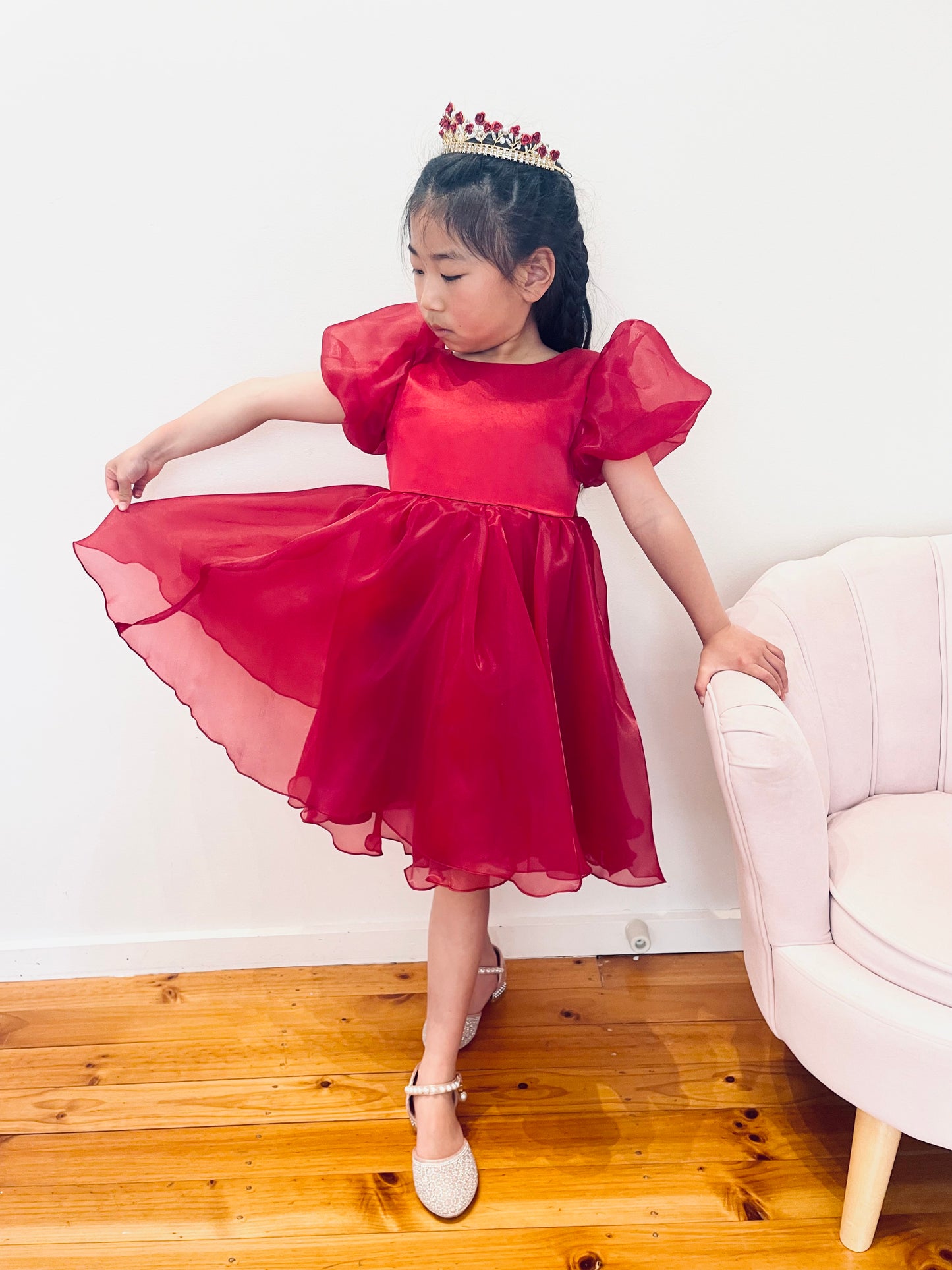 Puff Sleeve Flower Girl Dress