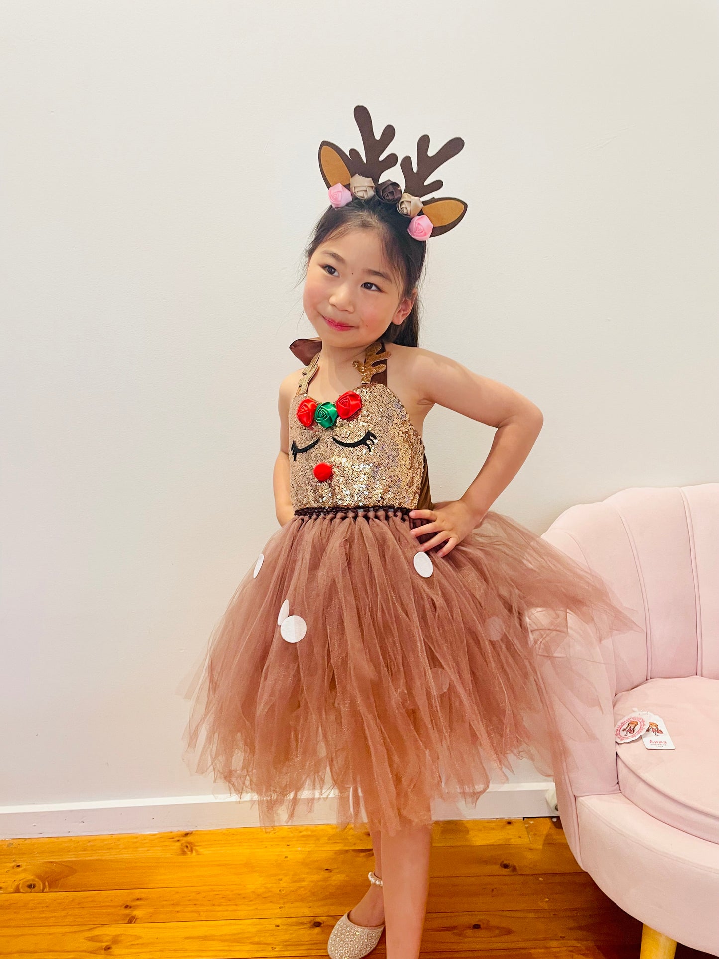 Christmas Sequins Reindeer Tutu Costume