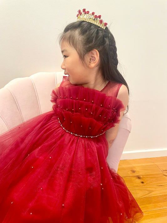 Ruffle Tulle Flower Girl Dress