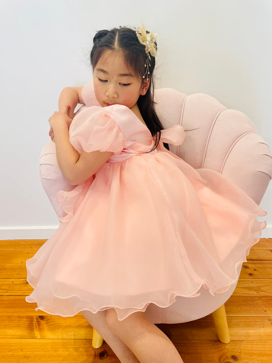 Puff Sleeve Flower Girl Dress