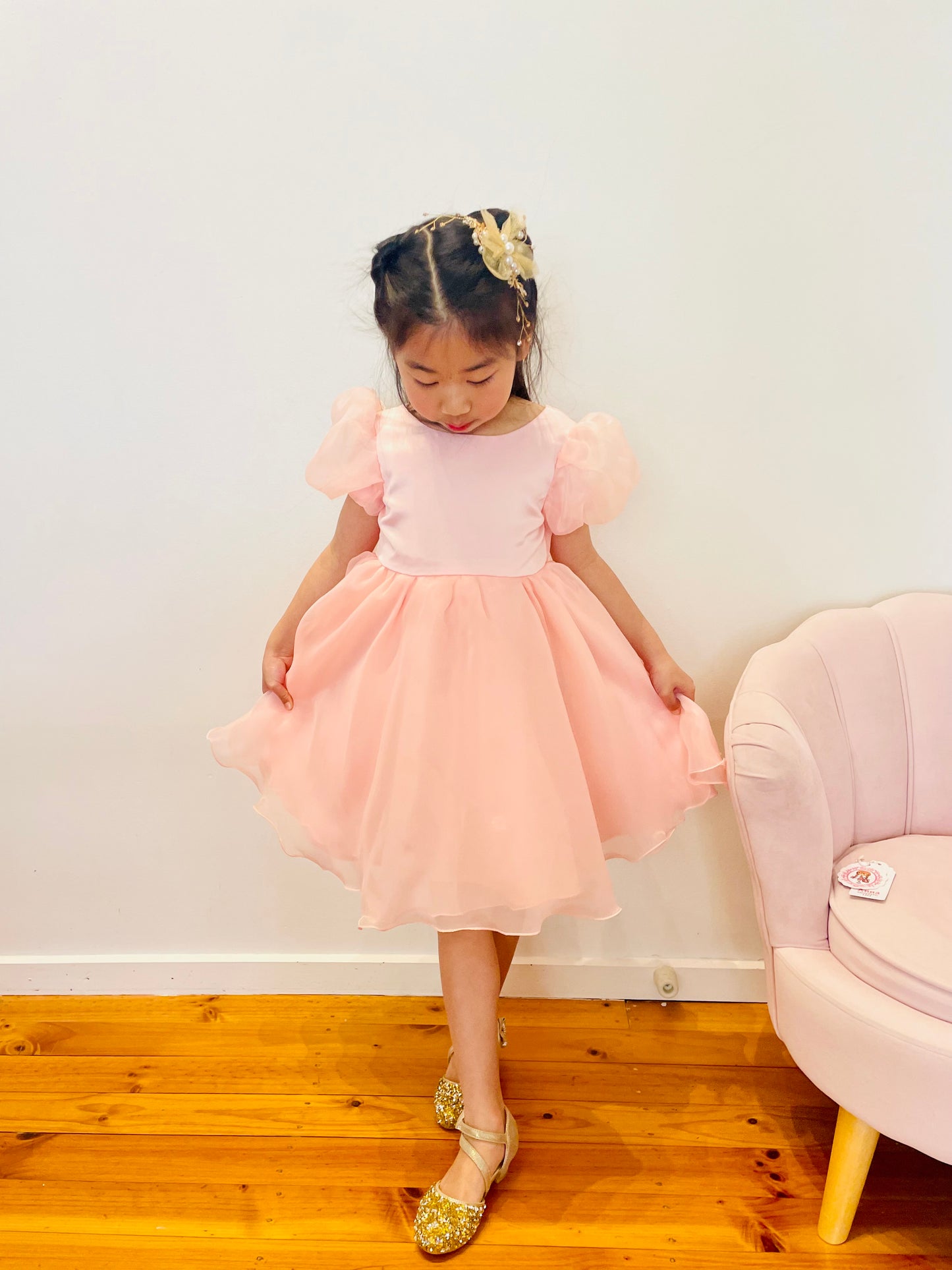 Puff Sleeve Flower Girl Dress