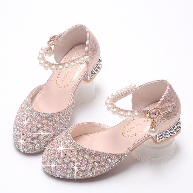 Crystal Girls Heel Shoes