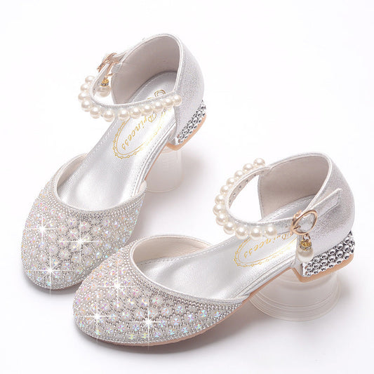 Crystal Girls Heel Shoes