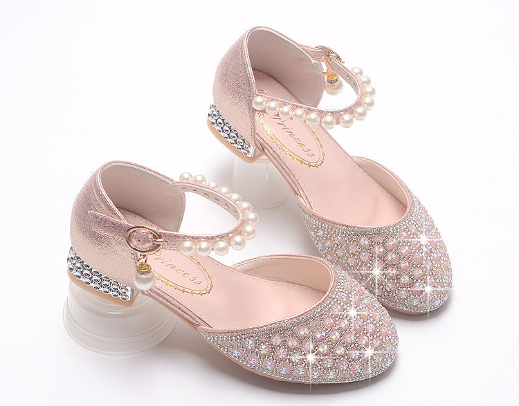 Crystal Girls Heel Shoes