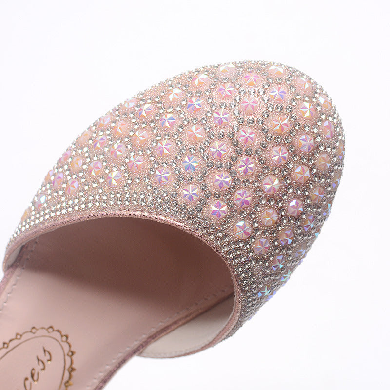 Crystal Girls Heel Shoes