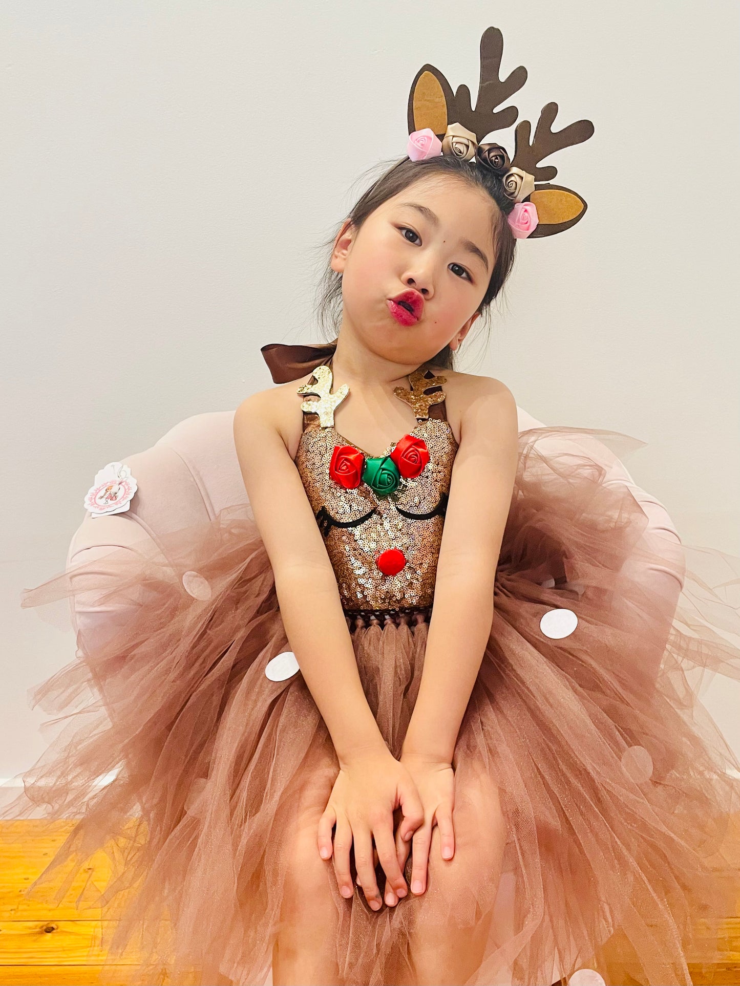 Christmas Sequins Reindeer Tutu Costume