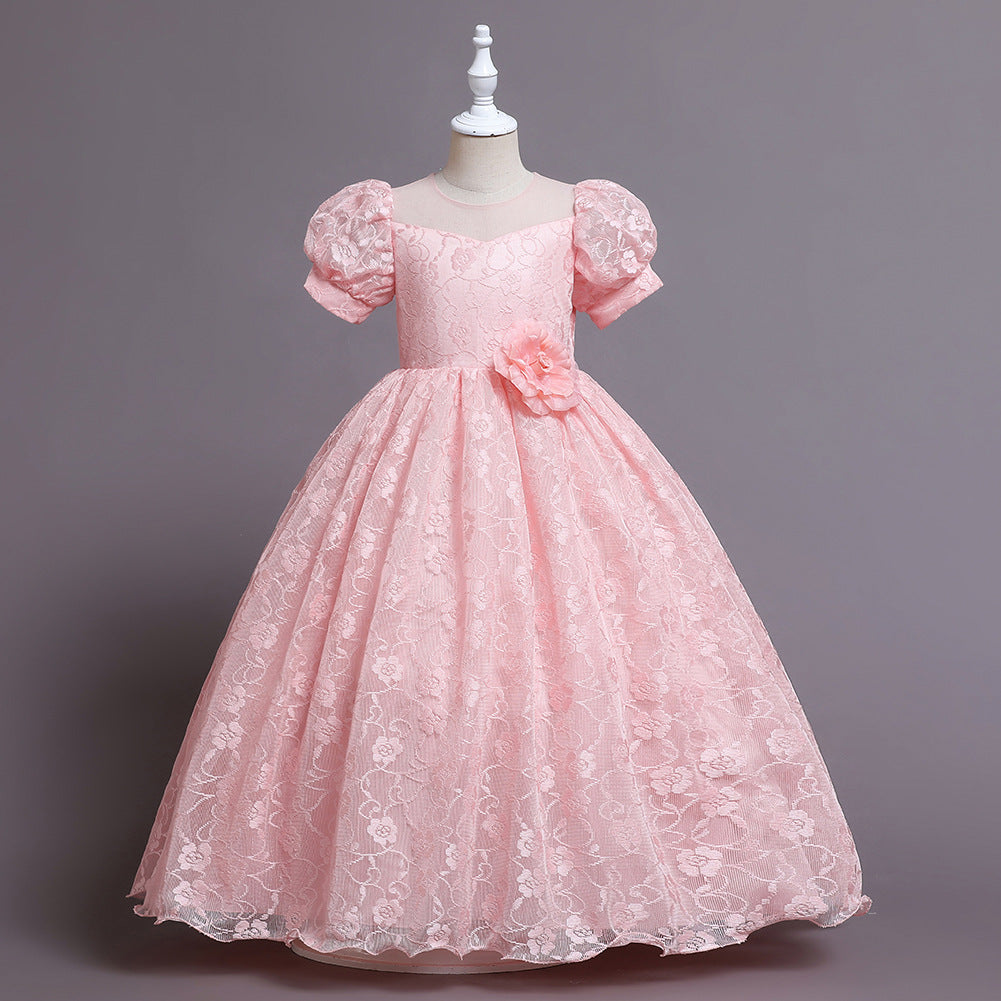 Embroidery Tulle Flower Girl Dress