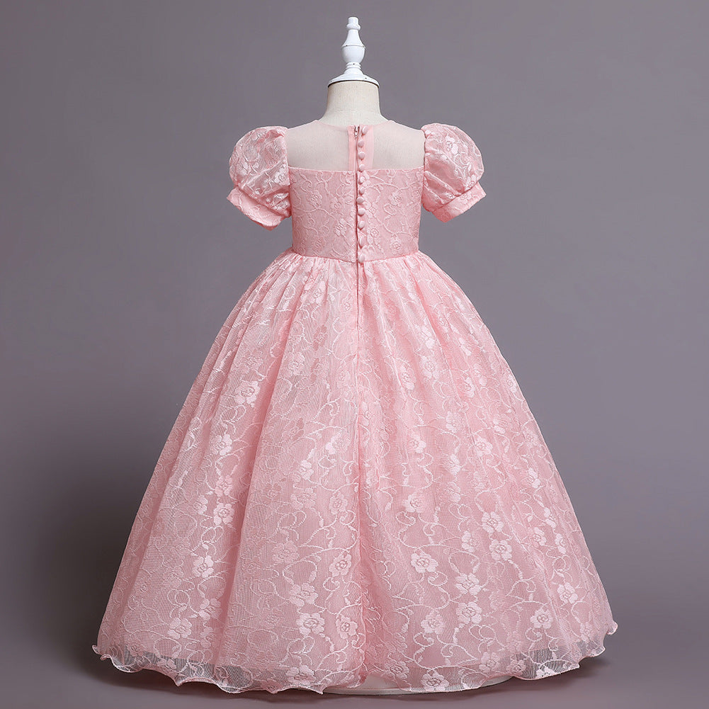 Embroidery Tulle Flower Girl Dress