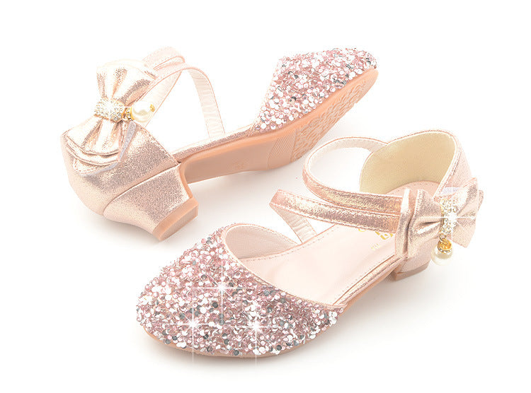 Girls Sequin Heel Shoes