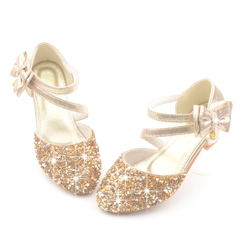 Girls Sequin Heel Shoes