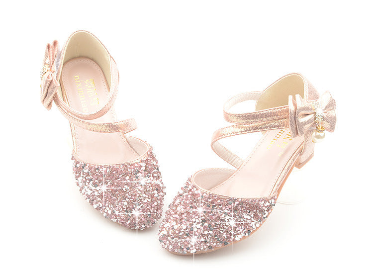 Girls Sequin Heel Shoes