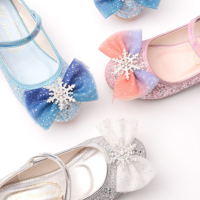 Girls Snowflake Heel Shoes