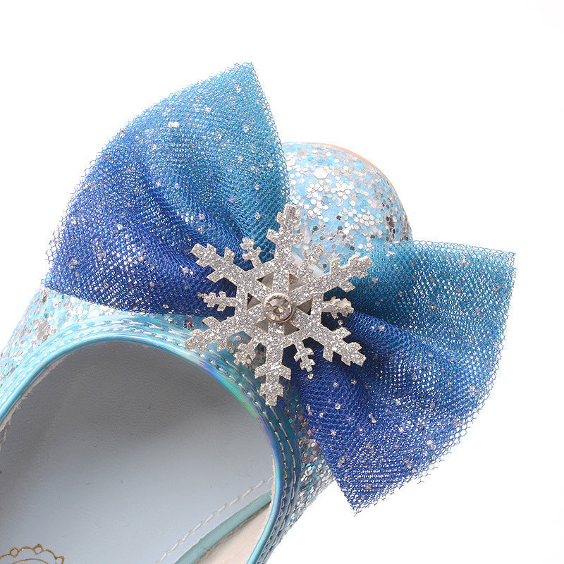 Girls Snowflake Heel Shoes