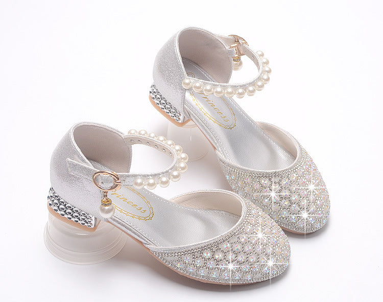 Crystal Girls Heel Shoes