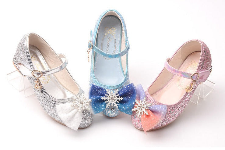 Girls Snowflake Heel Shoes