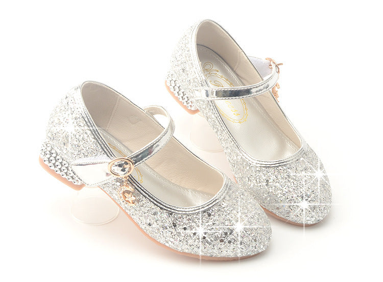 Girls Sequins Heel Shoes