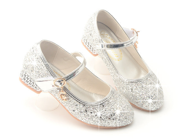 Girls Sequins Heel Shoes