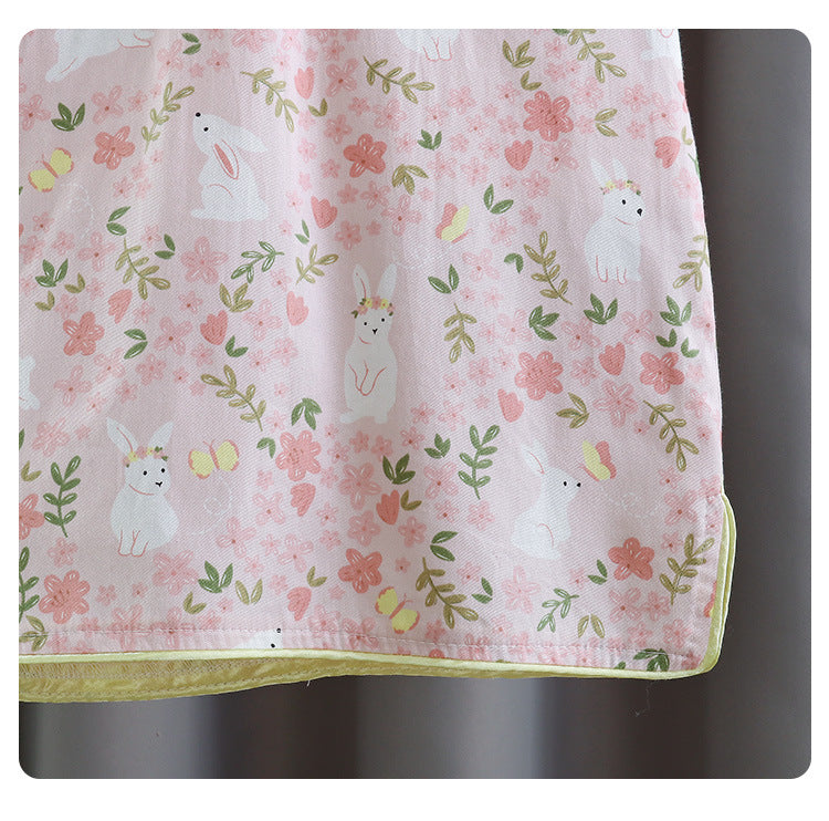 Cotton Girls Cheongsam (Pink Flower)