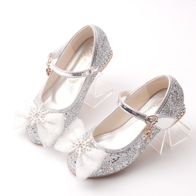 Girls Snowflake Heel Shoes