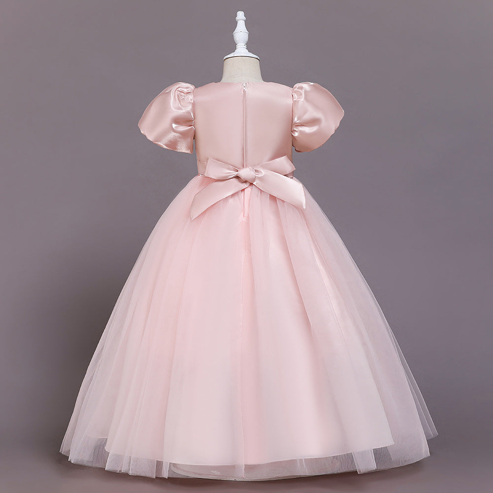 Puff sleeves Flower Girl Dress