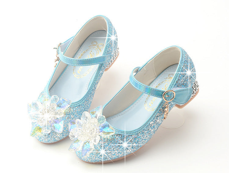 Girls Crystal Heel Shoes