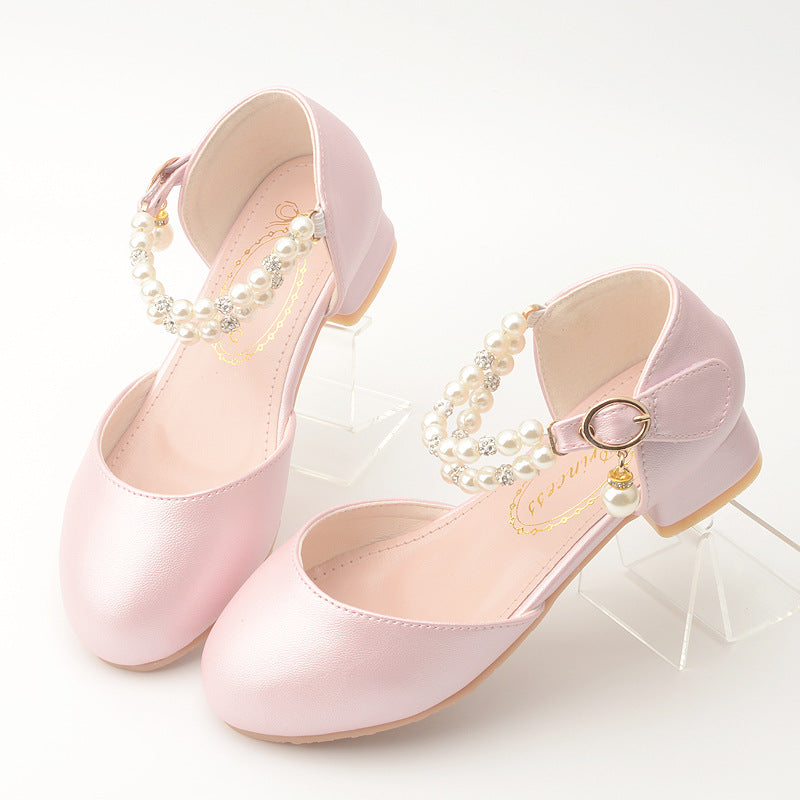 Girls Pearl Heel Shoes