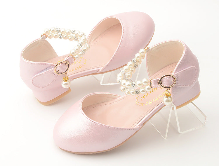 Girls Pearl Heel Shoes