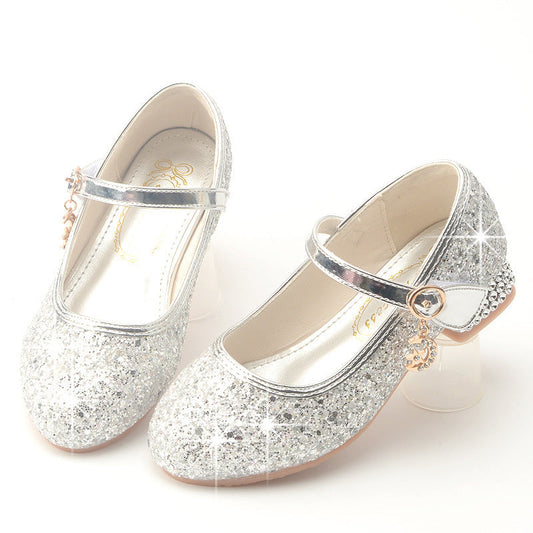 Girls Sequins Heel Shoes