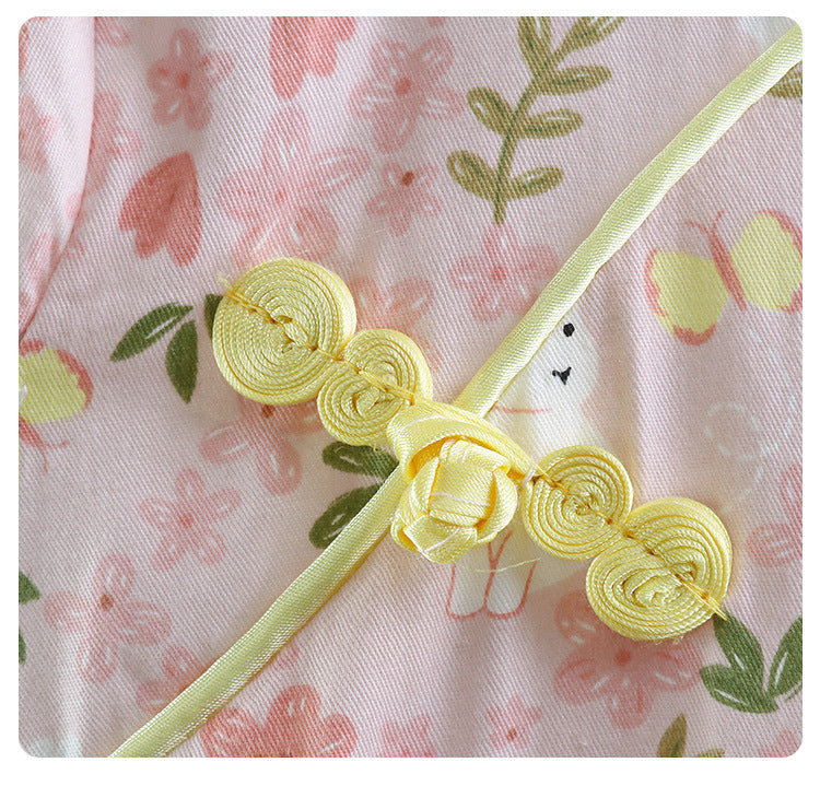 Cotton Girls Cheongsam (Pink Flower)