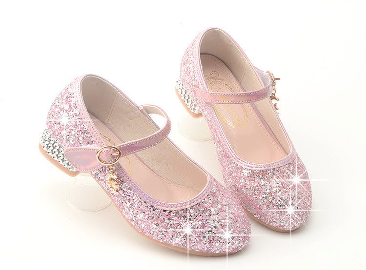 Girls Sequins Heel Shoes