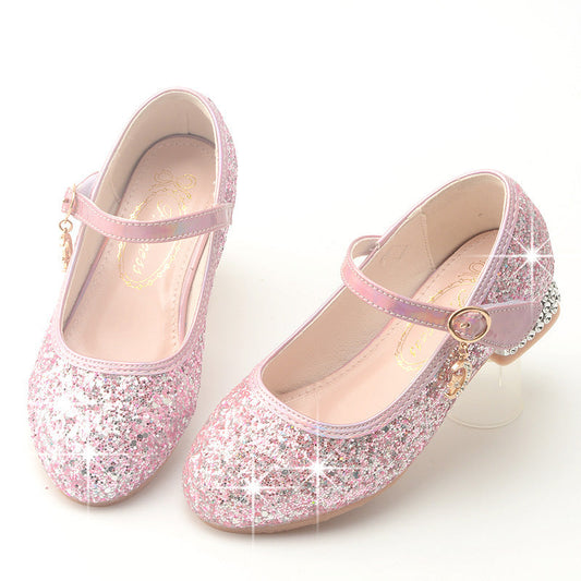 Girls Sequins Heel Shoes